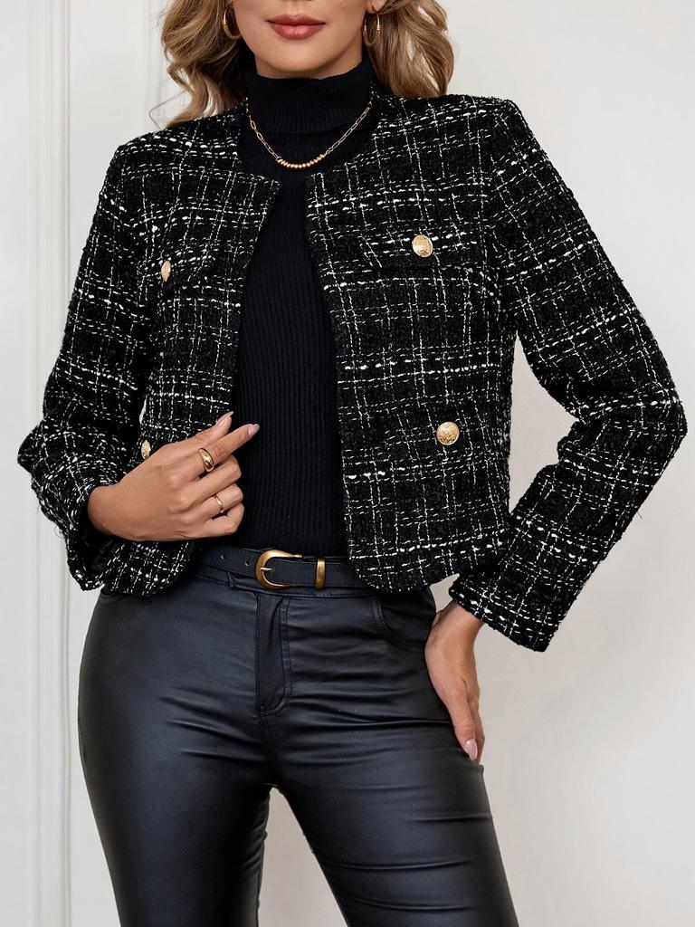 Women’s Retro Tweed Jacket - Versatile Spring/Autumn Style
