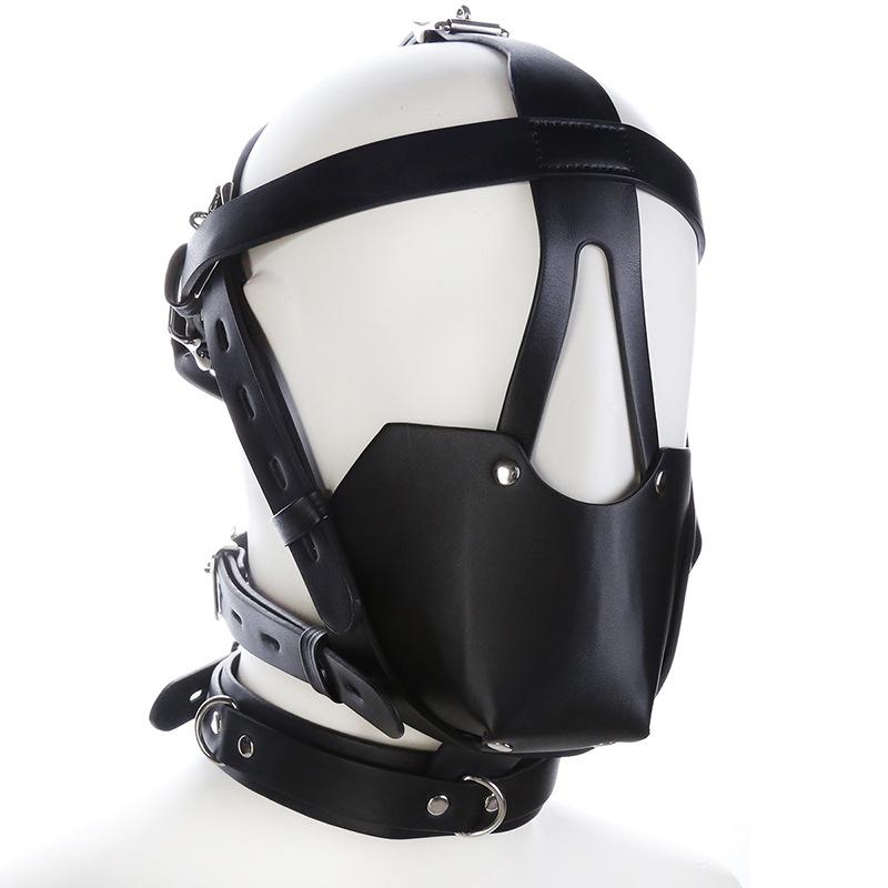 PU Leather Harness  Bondage Harness Gag Gay Mouth Muzzles with Ball Mouth Gag Fetish Salve Restraint Sex Toys for Couples