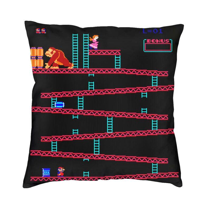Through Ages Donkey Kong Pillow Case 45X45Cm Home Decorative Cute Arcade Game Cushions For Sofa Square Pillowcase