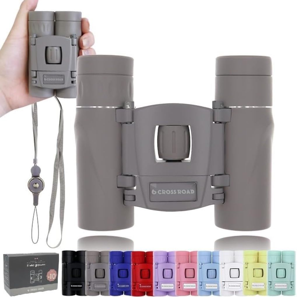 Crossroads Muted 10x Perfect for Live Stage Wild Opera with Dedicated Case and Neck Strap Binoculars, Greige, Color, Magnification, Lightweight,