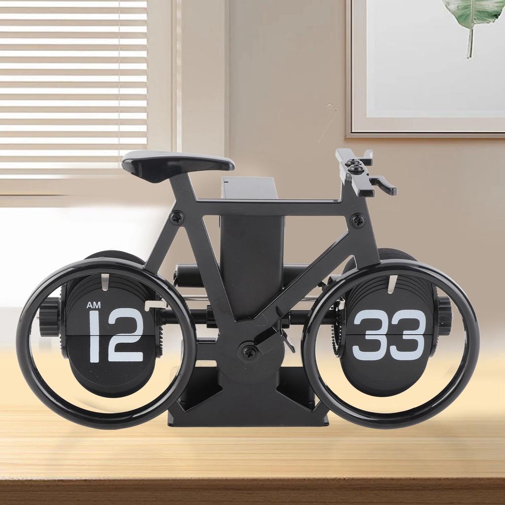 Vintage Desk Clock Bike Shape Retro Mechanical Battery Powered Gear Operated Timer Reminder Table Clock for