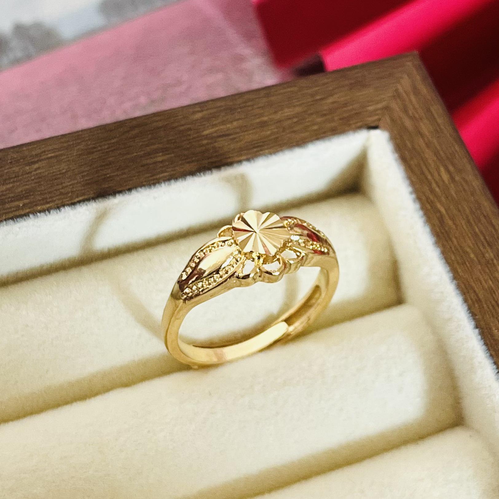 Женское открытое кольцо с цветочной резьбой - Элегантное узорное ювелирное изделие