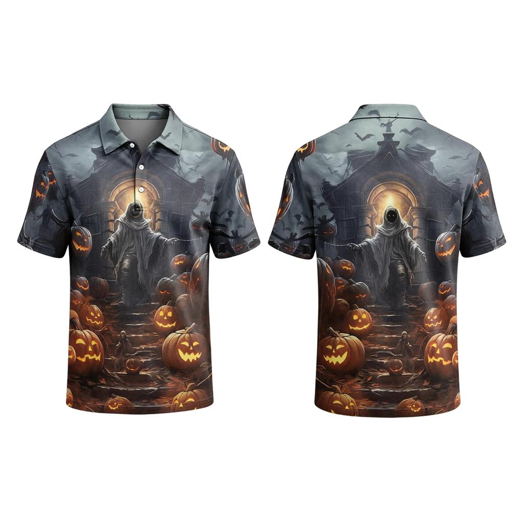 Men's Halloween Printed Short Sleeve T-Shirt for Casual Daily Wear