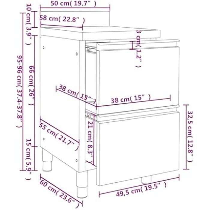 Commercial Kitchen Cabinets - VIDAXL - 2 Pcs - Stainless Steel - Adjustable - Corrosion Resistant