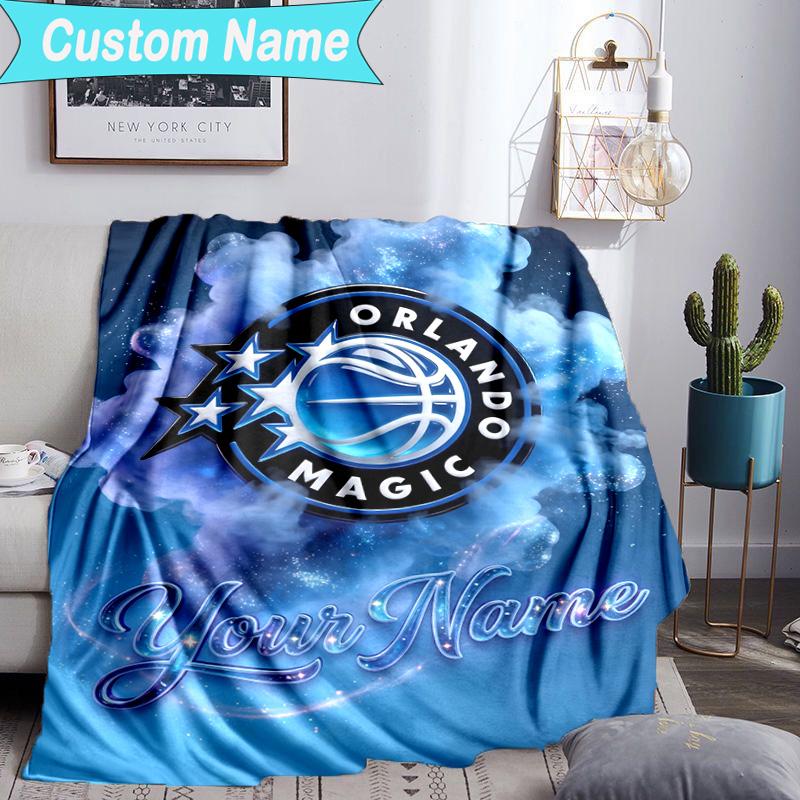 Custom Name Blanket Orlando Basketball Team Blanket Bedding Blanket for Travel, Camping, Living Rooms, Offices, Sofas, Fan Christmas Gift