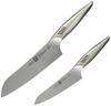 Zwilling Twin Fin 2 Multi-Purpose/Petty 2-Piece Set, Made In Japan, Santoku Knife, Gift, All Stainless Steel, Dishwasher Safe, Made In Seki City, Gifu