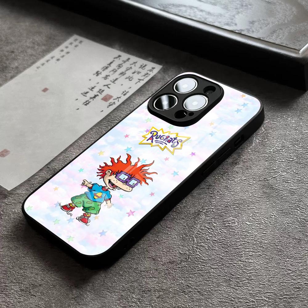 Phone Case For IPhone 17 Pro Max 14 Pro 15 12 11 13 Mini X XR XS 16 Plus SE Glass Cover Boy & Girl Rugrats Chuckie's