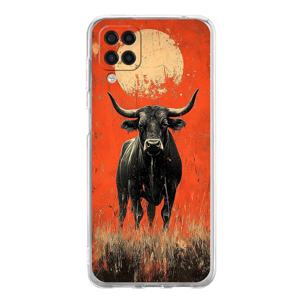 Mobilskal För Samsung Galaxy A13 A33 A35 A55 A73 A53 A23 A51 A71 A21S A72 A31 A41 A05s A03S A15 A25 5G Genomskinligt Skydd Tjurbjur Djur