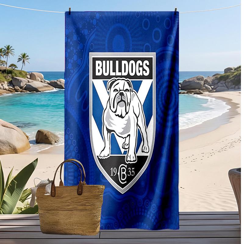 bulldogs Printed Quick Dry Beach Towel Super Absorbent Soft Lightweight Bath Towel for Pool Summer Travel
