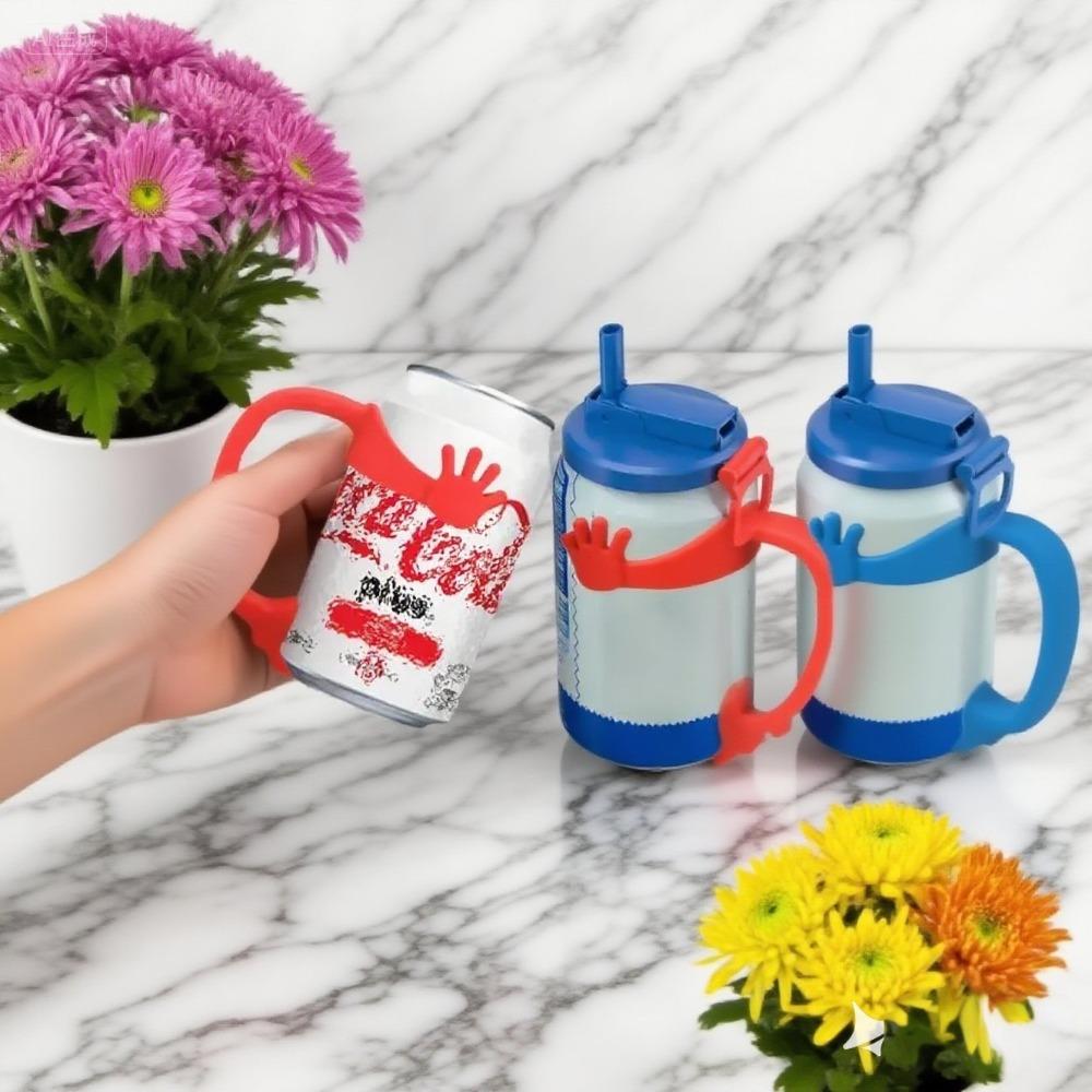 Palm Design Soda Can Handle with Suction Cup Soda Can Support Creative Soda Can Grip For 12 Oz Can
