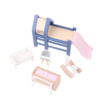 1/12 Casă de păpuși Accesorii pentru mobilier pentru dormitor pentru copii Tobogan/Cal Troian/Masa/Scaun de sufragerie/Pat pentru copii Jucărie de joacă