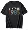 cotton  100% Men's And Women's Birthday Short Sleeve T-Shirt Digital Print 1960-1999 Pattern Congratulating Letter Tee Birthday