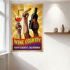Vintage Napa County California Wine Country Metal Tin Sign - Retro Wine Bar Decor with Wine Glass Corkscrew Bottle Art for Man C