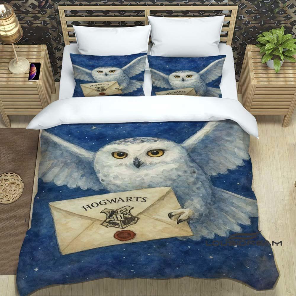 Cute Cartoon Owl Bedding Set (Duvet Cover & Pillowcases) — Perfect for Boys' and Girls' BedroomsCustomizable