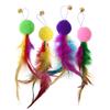 Three-section Fishing Rod Tassel Hair Ball Funny Cat 12-piece Set of Color Feather Replacement Head Cat Toys Interactive
