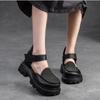 Johnature Sandali retrò con suola spessa Scarpe da donna versatili con chiusura a strappo in vera pelle