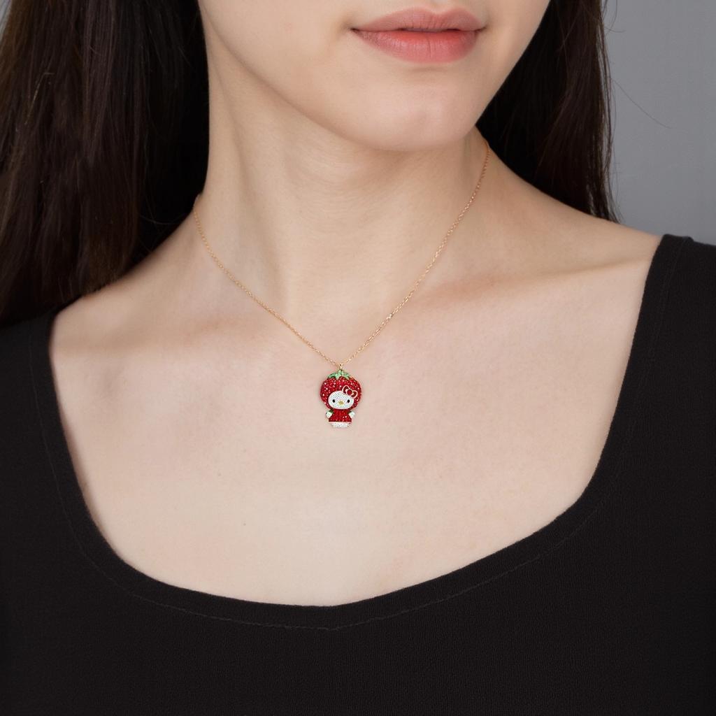 Swarovski Hello Kitty Obst Erdbeere Halskette Damen Halskette Mehrfarbig 5374364
