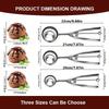 Thickened Stainless Steel Ice Cream Scoop with Trigger Fruit Baller Measuring Spoon for Baking Fruit Cookie Dough Cupcake