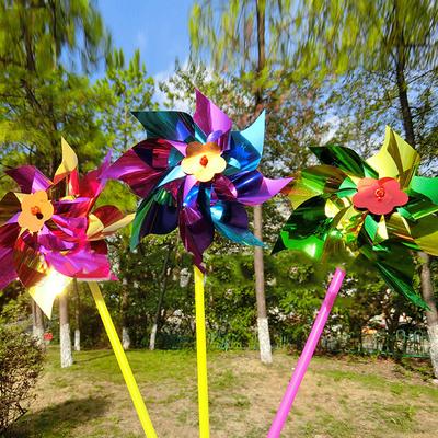 Windmill Hot Wholesale Gift Plastic Single Flower Outdoor Decoration Mixed Color Kindergarten Night Market