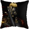 Modern Living Room Black Gold African Lady Woman Style Look Art Deco Sofa Pillowcase Cushion Cover
