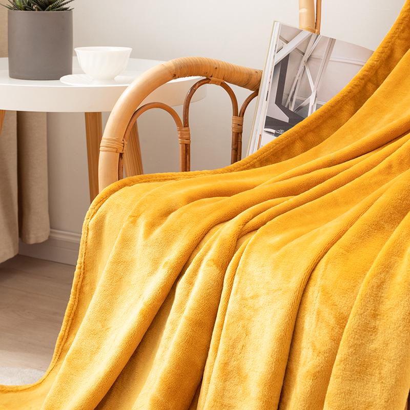 Solid Color Flannel Blanket - Sofa & Air Conditioning Cover, Gift Blanket, Coral Fleece Nap Blanket.