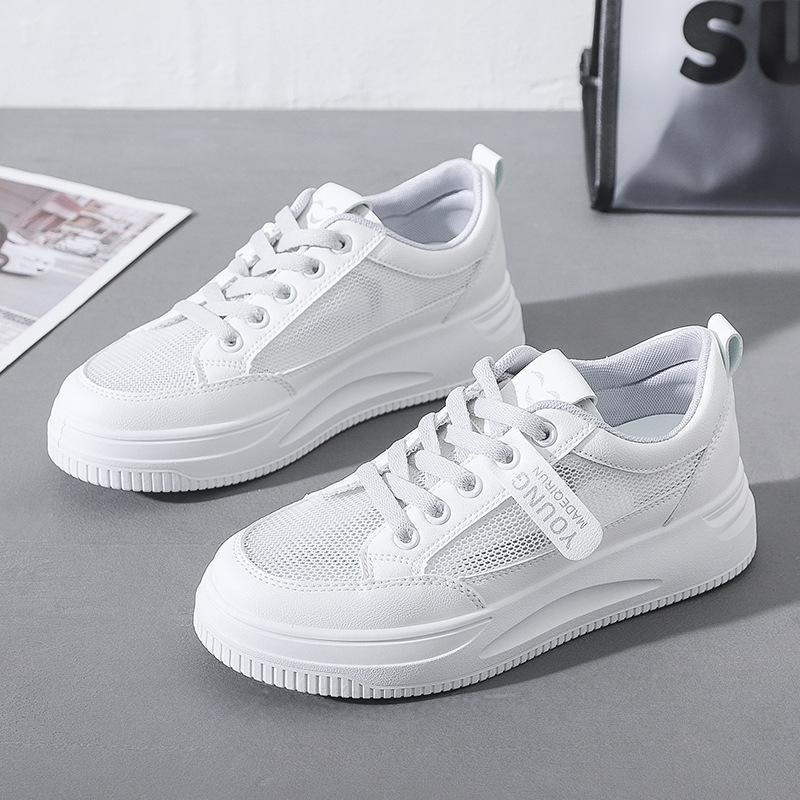 Casual shoes women's 2024 summer new board shoes women's shoes breathable mesh white shoes women's Korean version single shoes