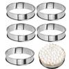 6 Pieces Muffin Tart Rings Double Rolled Tart Ring Stainless Steel Muffin Rings Metal Round Ring Mold for Food Making Bake Ware