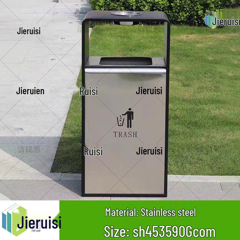 Stainless Steel Outdoor Trash Bin for Hotels, Parks, and Malls