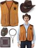 Men's Western Cowboy Vest Waistcoat - Halloween Costume (Accessories Excluded)