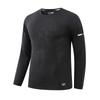 Men's Quick-Dry Long-Sleeve Sports T-Shirt - Large Size, Round Neck, Ideal for Running & Casual Wear