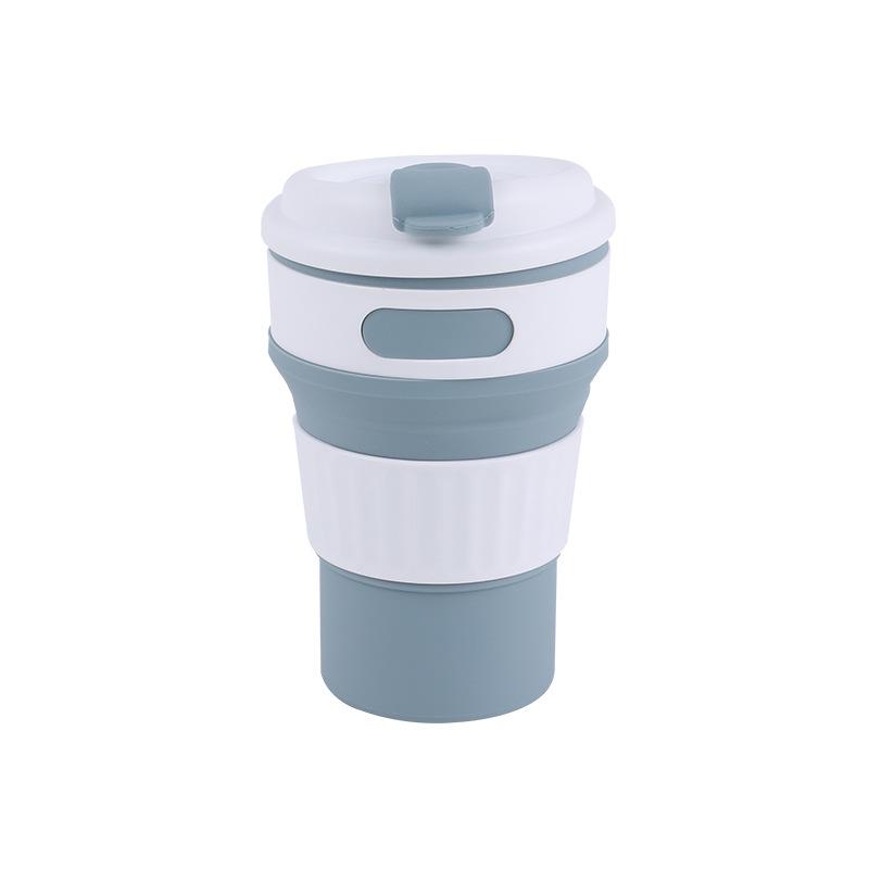 

Silicone Folding Cup Portable Travel Coffee Cup 350ml Sports Water Cup Outdoor Heat Resistant синий