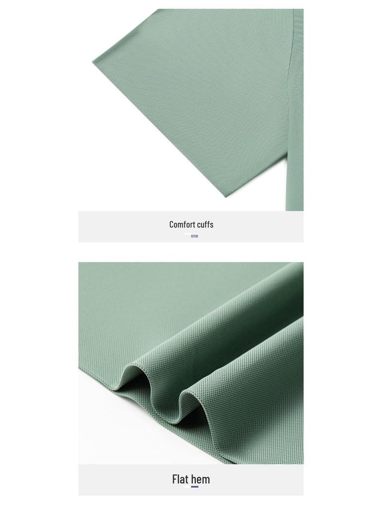 Men's Ice Silk Seamless Polo Shirt - Summer Short-Sleeve Casual Solid Color Design