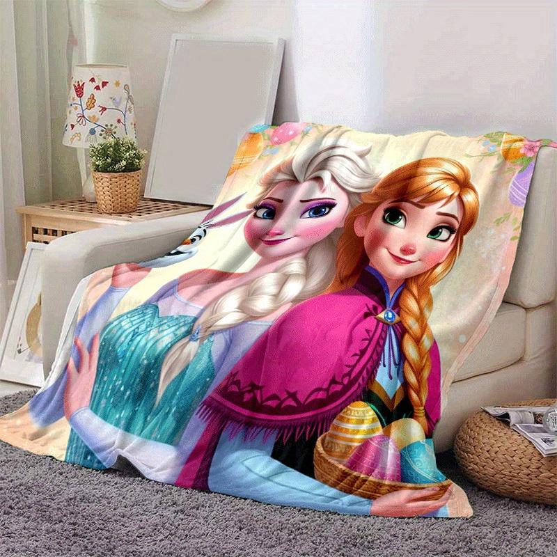 1pc Frozen Printing Blanket - Soft, All-Season Throw for Living Room, Bedroom,Personalized Gift with Adorable Cartoon Design
