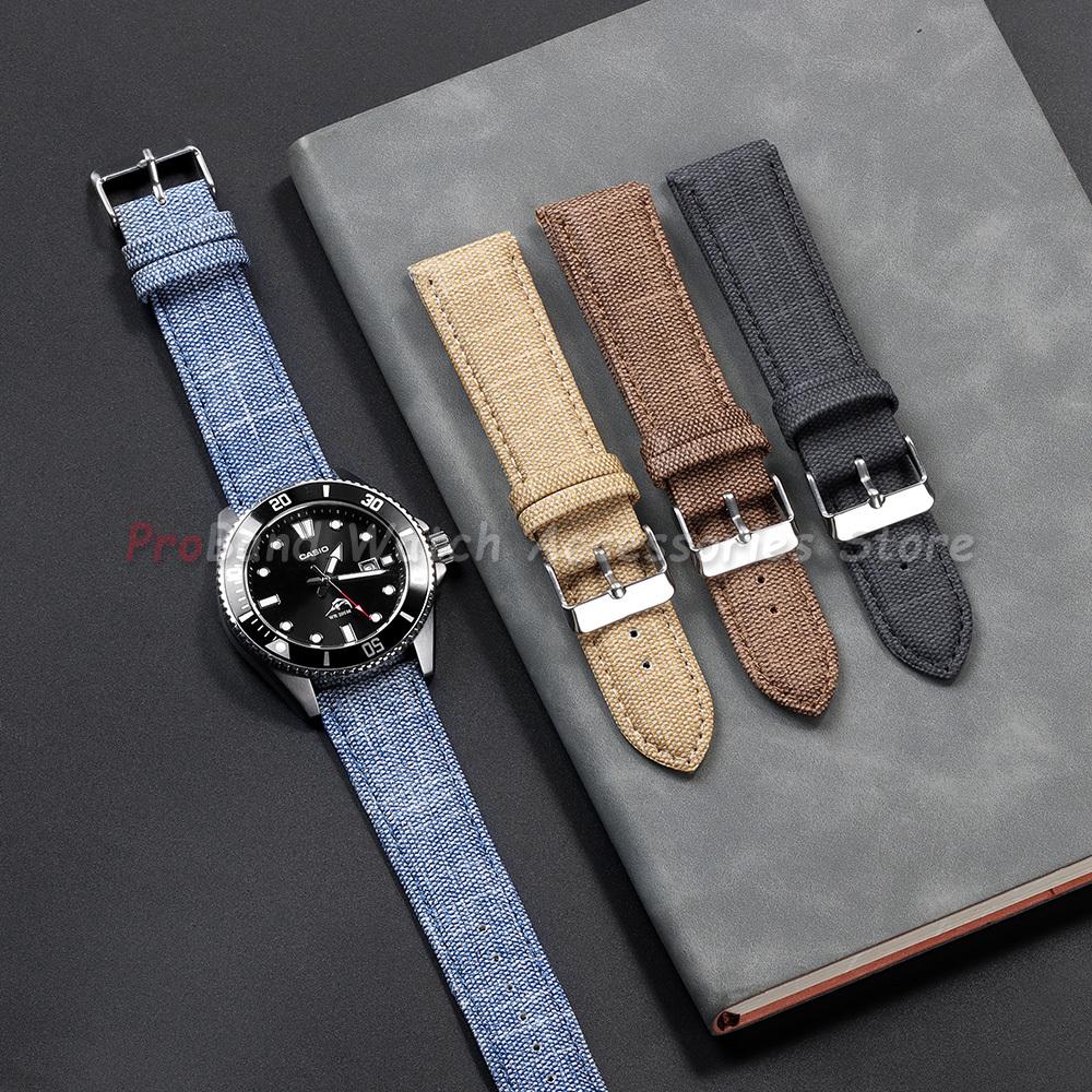 12mm 14mm 16mm 18mm 20mm 22mm Strap Denim Nylon Watch Band for Huawei Gt4/Gt3/Gt2 for Seiko Bracelet Sport Universal Wristbands