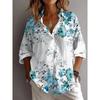 Sommer Damenhemd Blume Aktiv Stilvolle Bluse Reverskragen Bluse Damen Langarmhemden Damenbekleidung Damenkleidung