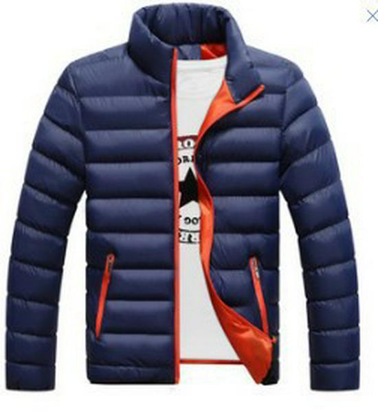 Geacă Militară Groasă cu Pene pentru Bărbați, Guler Înalt, Căldură de Iarnă