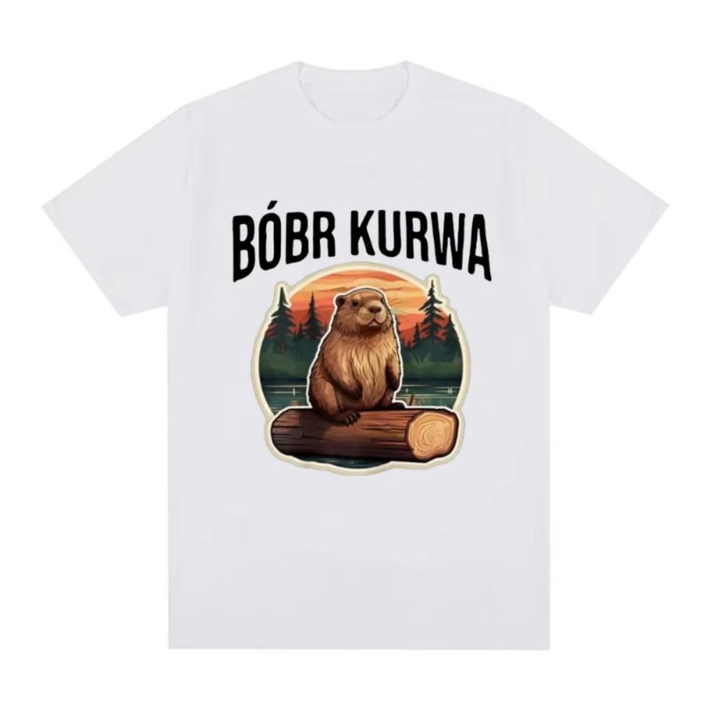 Bober Kurwa Bobr T-shirt Funny Meme Graphic Men's Women Fashion Hip Hop Short Sleeve Loose T-shirts Cotton Comfort T Shirt