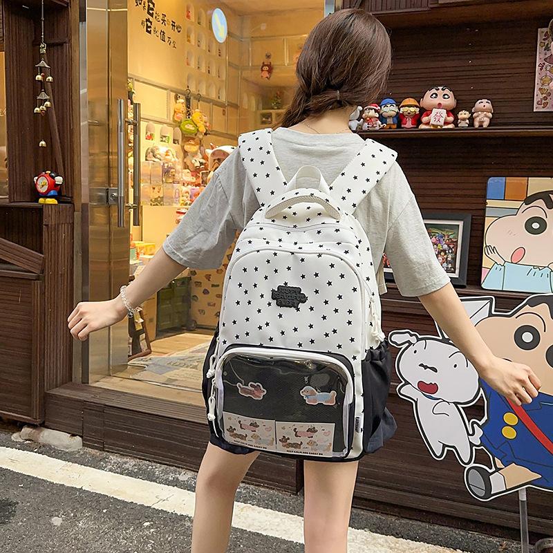 Japanese Ba Chi Pain Bag ins Wind Cute Large Capacity Backpack Female Student School Bag Second Dimensional Transparent Backpack Tide