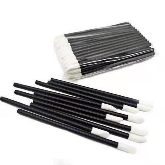 Portable Disposable Lip Gloss Brush with Hollow Handle and Cleaning Mousse Bubble for Lip Makeup