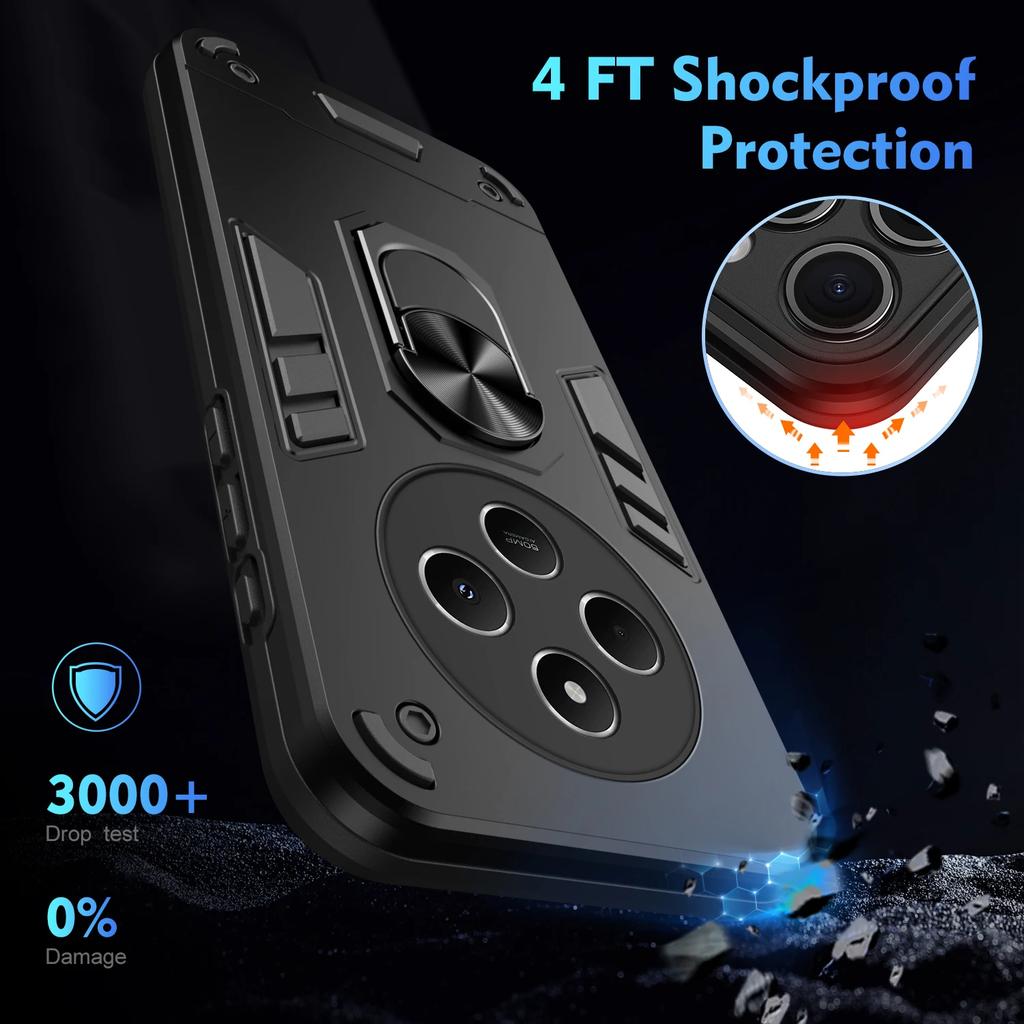 Military Armor Case For Xiaomi Poco C75 Redmi 14C A3 4G Protective Cover Ring Magnetic Holder Shell Coque Fundas
