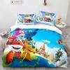 Super Wings Bedding Set Bedspread Single Twin Full Queen King Size Game Super Wings Bed Set Children's Kid Bedroom Duvetcover 05