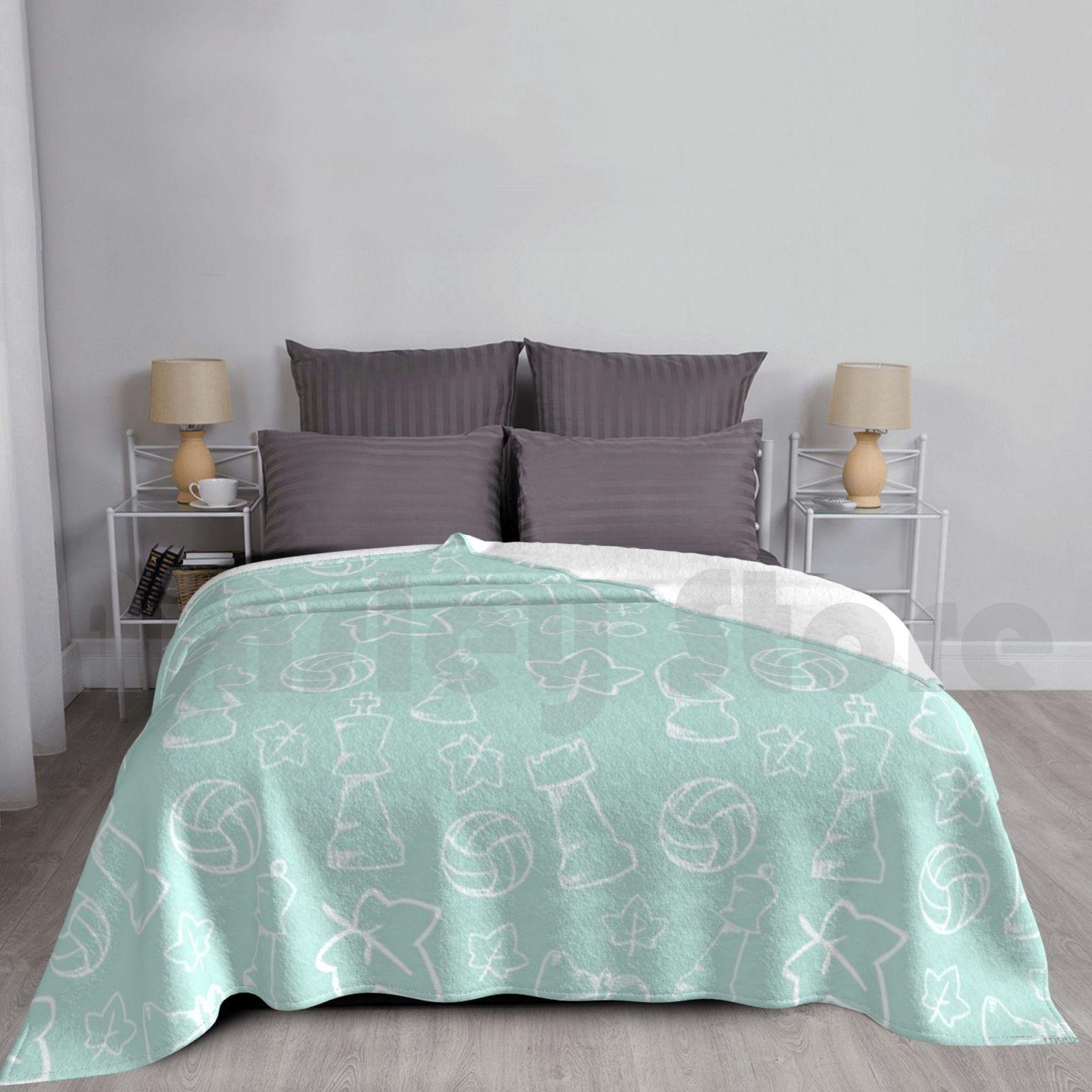Aoba Johsai Pattern Blanket For Sofa Bed Travel Aoba Johsai Aobajohsai Seijoh Haikyu Oikawa Iwaizume Size: 75*100cm, Weight: 230 GSM
