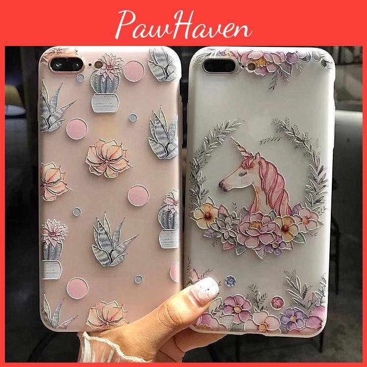 For 87 Iphone Plus X Flower Pattern 3d Cute Soft Case Silicone Tpu Back Cover