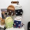 Student Block Color Schoolbag Women's College Style Backpack Large Capacity Backpack