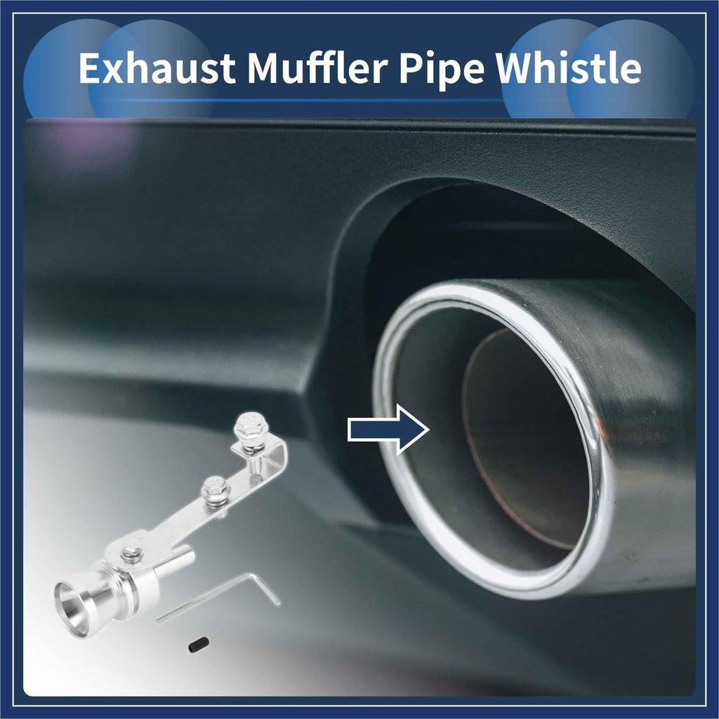 ARISELIFT 1 Set Turbo Sound Exhaust Muffler Pipe Whistle Rear Tail Pipe M Carbide Maker Aluminum Silver Tone for Bicycle