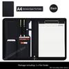 Multifunctional A4 Leather Conference Portfolio Folder for Document Organizer Zippered Man Executive Folder Briefcase Office