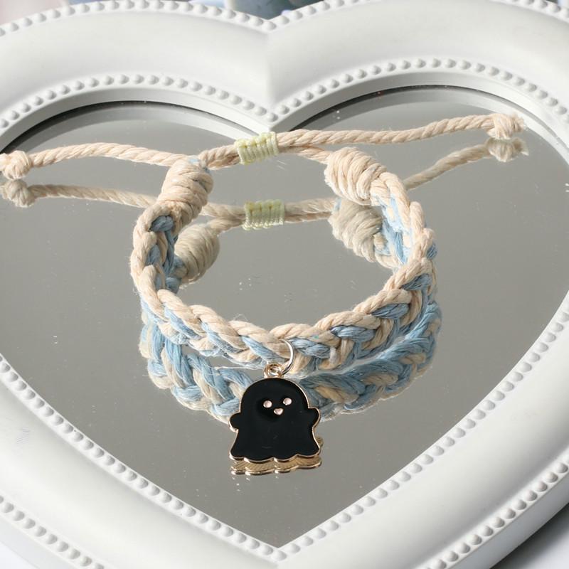 Ghost Couple Magnetic Bracelets: Cute Cartoon Pair for Couples or Besties