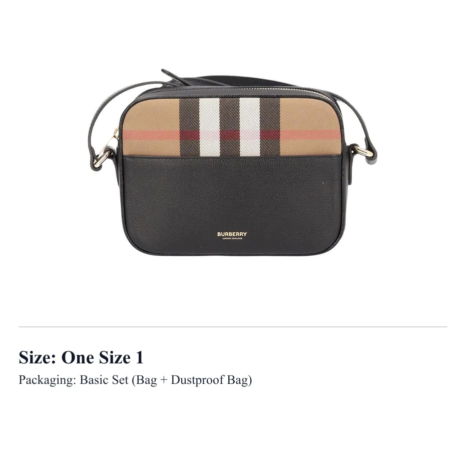 Burberry Leather Camera Bag Crossbody Bag Small Women's Black 81208301
