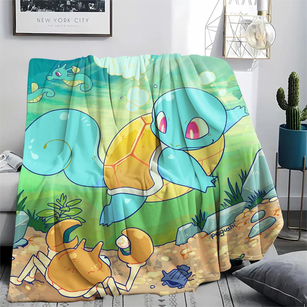 

Squirtle pattern Flannel Blanket, High quality Comfortable for All Seasons, Home Decor, Warmth and Comfort, Perfect for Gifts. 80cm x 120cm