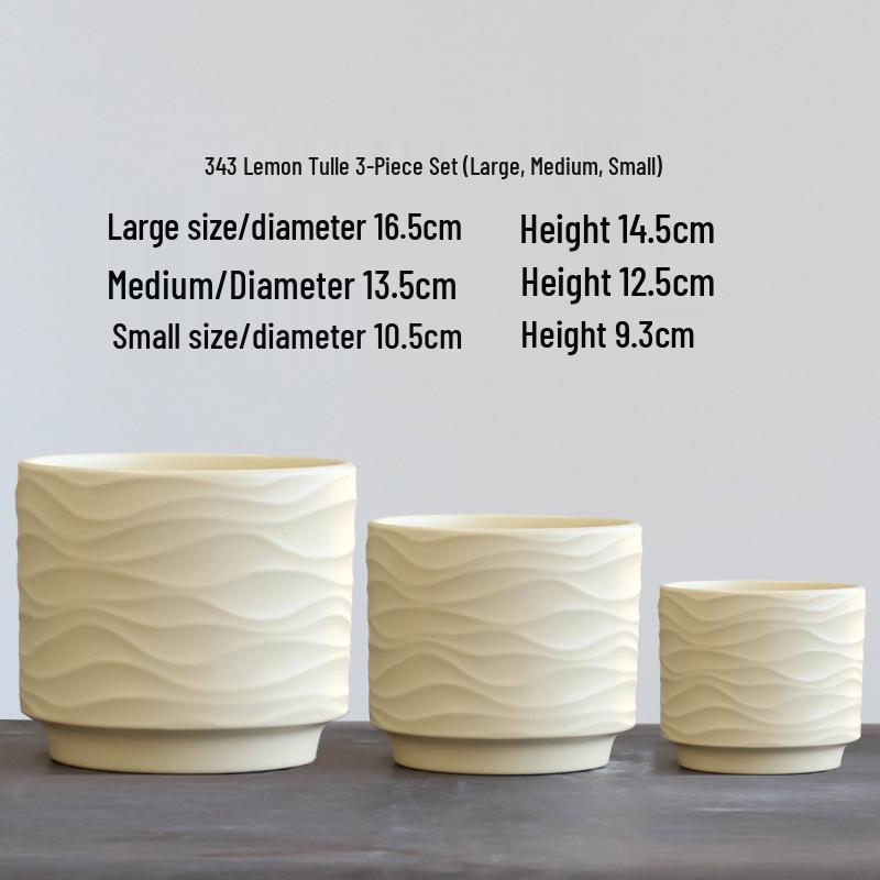 Nordic Minimalist Ceramic Flower Pot with Tray for Phalaenopsis, Orchid, and Succulent Plants